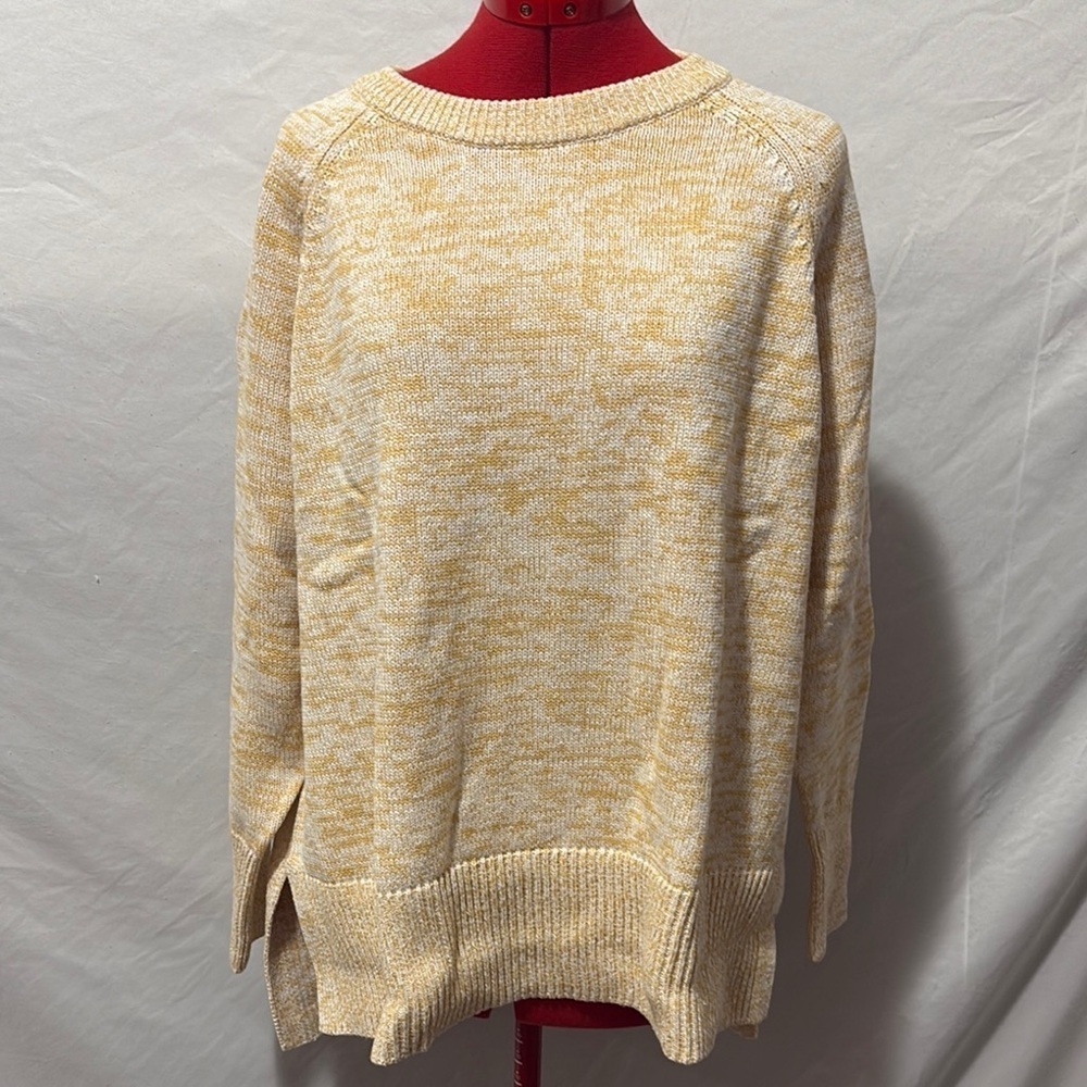 A New Day Cream and Yellow Crew Neck Sweater with Soft Texture